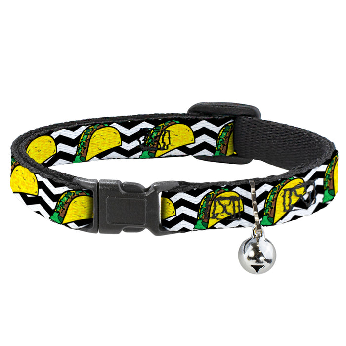 Cat Collar Breakaway - Taco Chevron Black White Breakaway Cat Collars Buckle-Down   