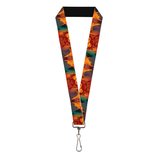 Lanyard - 1.0" - Hades Fiery Face Expressions Oranges Blues Lanyards Disney   