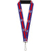 Lanyard - 1.0" - ROUTE 66 Highway Sign Stripe Blue White Red Lanyards Buckle-Down   