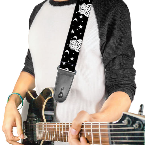 Guitar Strap - Owls Black White2 Guitar Straps Buckle-Down   