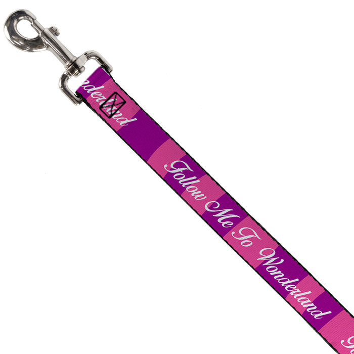Dog Leash - Cheshire Cat Stripe/FOLLOW ME TO WONDERLAND Pink/Purple/White Dog Leashes Disney   