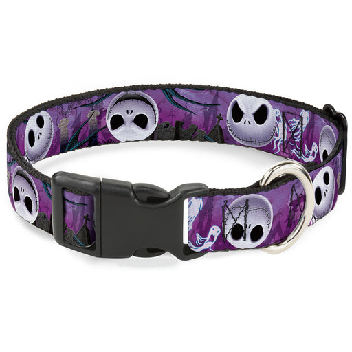 Plastic Clip Collar - Jack Expressions/Ghosts in Cemetery Purples/Grays/White Plastic Clip Collars Disney   