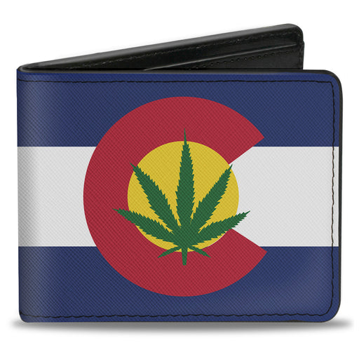 Bi-Fold Wallet - Colorado Flag Marijuana Leaf Bi-Fold Wallets Buckle-Down   