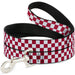 Dog Leash - Checker Crimson/White Dog Leashes Buckle-Down   