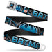Bat Signal Full Color Black Gray Blues Seatbelt Belt - BATMAN Poses/Bat Signal CLOSE-UP Black/Grays/Blues Webbing Seatbelt Belts DC Comics   