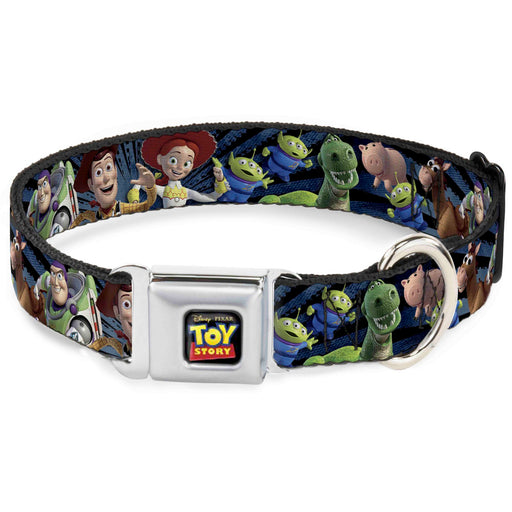 TOY STORY Logo Full Color Black Seatbelt Buckle Collar - Toy Story Characters Running2 Denim Rays Seatbelt Buckle Collars Disney   