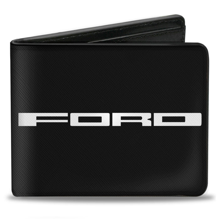 Bi-Fold Wallet - FORD Text + Americana Camo Black White Red Blue Bi-Fold Wallets Ford   