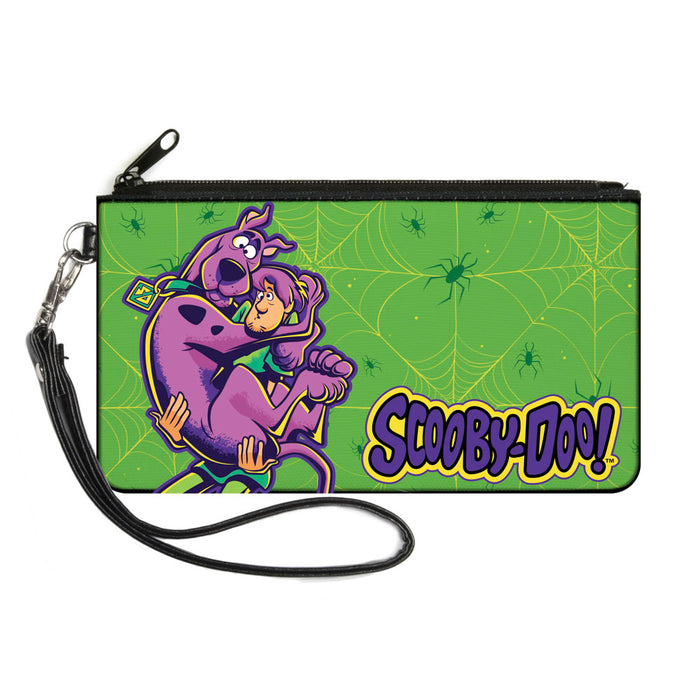 Canvas Zipper Wallet - SMALL - SCOOBY-DOO Shaggy Carrying Scooby Pose and Spider Webs Greens Canvas Zipper Wallets Scooby Doo   