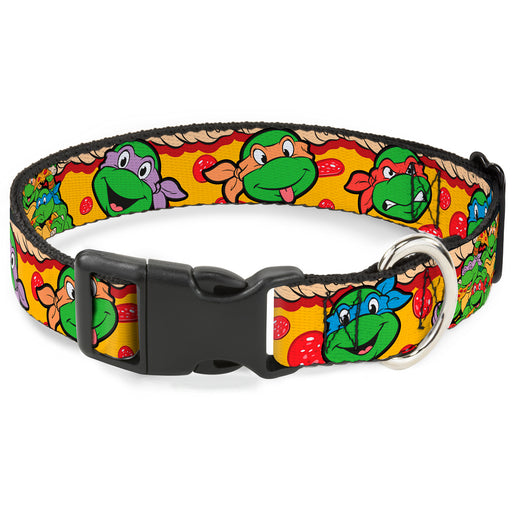 Plastic Clip Collar - Classic Teenage Mutant Ninja Turtles 4-Turtle Faces Pepperoni Pizza/Turtles Pose16 Plastic Clip Collars Nickelodeon   