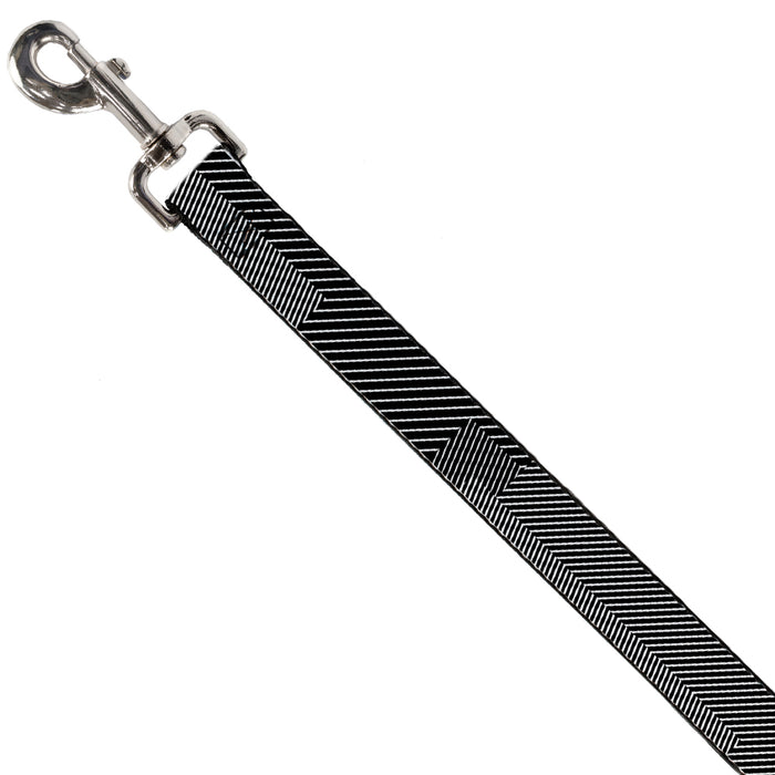 Dog Leash - Hash Mark Stripe Black/White Dog Leashes Buckle-Down   