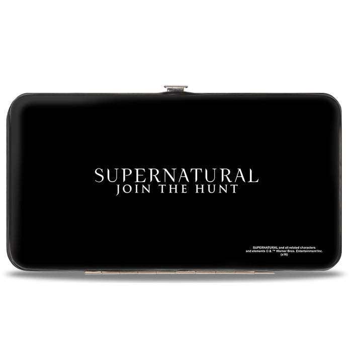 Hinged Wallet - Dean Smiling Pie Galaxy Blue-Purple Fade + SUPERNATURAL-JOIN THE HUNT Black White Hinged Wallets Supernatural   