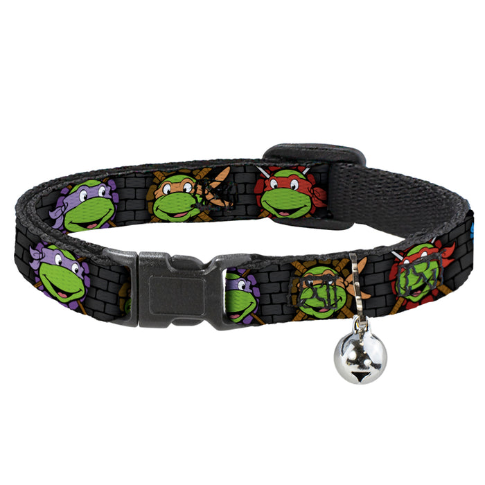 Cat Collar Breakaway with Bell - Classic TMNT Expessions Battle Gear Gray Multi Color Breakaway Cat Collars Nickelodeon   