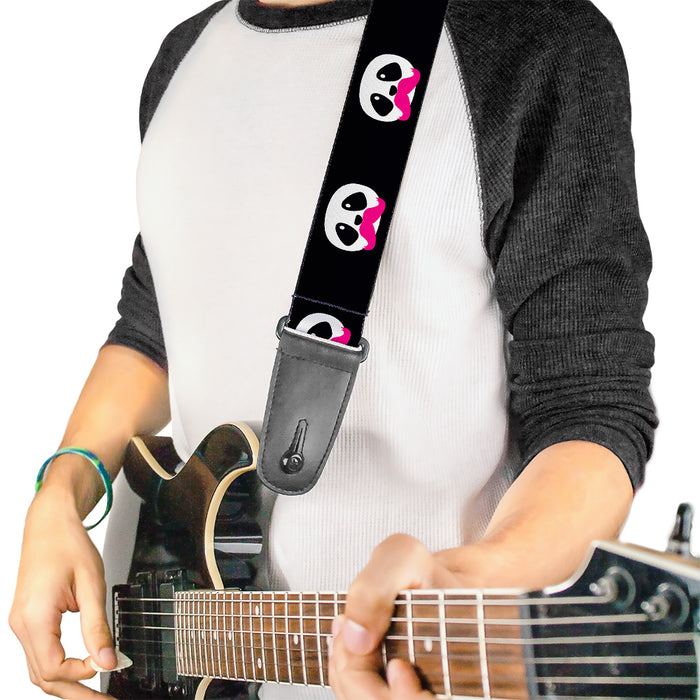 Guitar Strap - Panda Face w Pink Mustache Guitar Straps Buckle-Down   