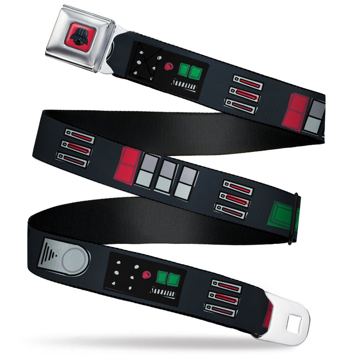 Star Wars Darth Vader Face Full Color Red Seatbelt Belt - Star Wars Darth Vader Utility Belt Bounding3 Black/Grays/Reds/Greens Webbing Seatbelt Belts Star Wars   