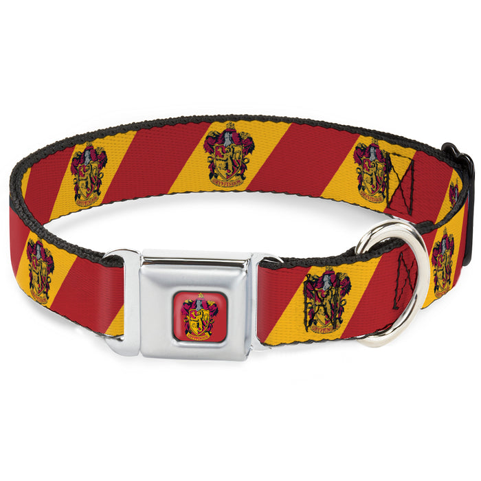 GRYFFINDOR Crest Full Color Red Seatbelt Buckle Collar - GRYFFINDOR Crest Diagonal Stripe Gold/Red Seatbelt Buckle Collars The Wizarding World of Harry Potter   