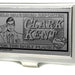 Business Card Holder - SMALL - CLARK KENT Pose MILD MANNERED REPORTER FOR THE DAILY PLANET Brushed Silver Black Business Card Holders DC Comics   