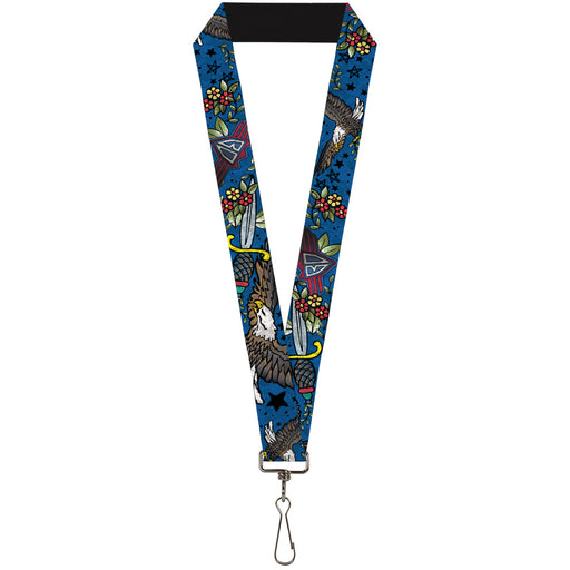 Lanyard - 1.0" - Truth and Justice CLOSE-UP Blue Lanyards Buckle-Down   