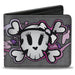 Bi-Fold Wallet - Girlie Skull Gray Bi-Fold Wallets Buckle-Down   