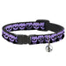 Cat Collar Breakaway - Checker & Stripe Skulls Black White Purple Breakaway Cat Collars Buckle-Down   