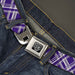 BD Wings Logo CLOSE-UP Full Color Black Silver Seatbelt Belt - Plaid X3 Purple/Gray/White Webbing Seatbelt Belts Buckle-Down   