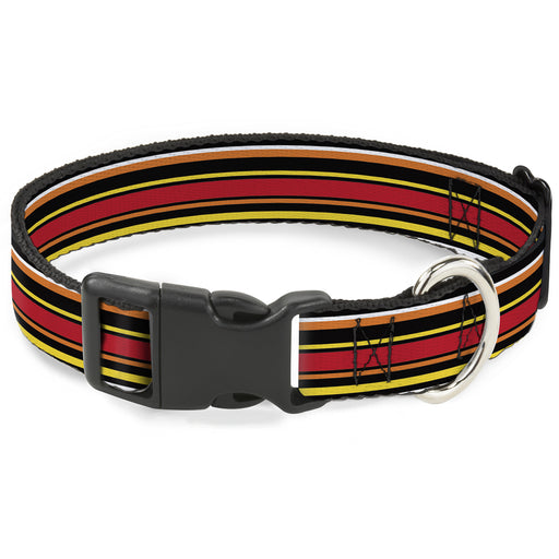 Plastic Clip Collar - Fine Stripes Black/Yellows/Orange/Red/White Plastic Clip Collars Buckle-Down   