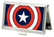 MARVEL COMICS Business Card Holder - SMALL - Captain America Shield CLOSE-UP FCG Navy Business Card Holders Marvel Comics   