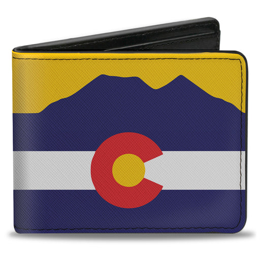 Bi-Fold Wallet - Colorado Flag Mountain Silhouette Yellow Bi-Fold Wallets Buckle-Down   