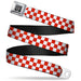 BD Wings Logo CLOSE-UP Full Color Black Silver Seatbelt Belt - Checker Red/White Webbing Seatbelt Belts Buckle-Down   