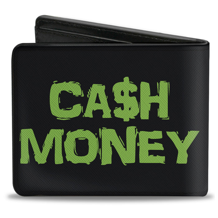 Bi-Fold Wallet - CA$H MONEY Black Green Bi-Fold Wallets Buckle-Down   