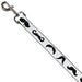 Dog Leash - Mustaches Straight White/Black Dog Leashes Buckle-Down   