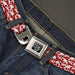 BD Wings Logo CLOSE-UP Full Color Black Silver Seatbelt Belt - Skull Yard Red/White Webbing Seatbelt Belts Buckle-Down   