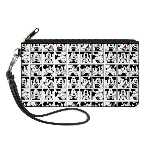 Canvas Zipper Wallet - SMALL - Mickey Mouse Expression Blocks White Black Red Canvas Zipper Wallets Disney   
