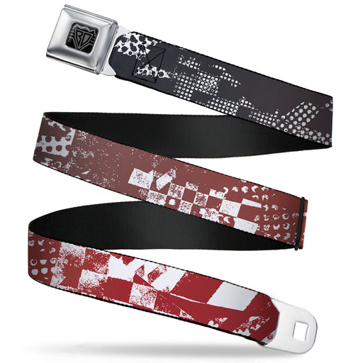 BD Wings Logo CLOSE-UP Full Color Black Silver Seatbelt Belt - Grunge Chaos3 White/Blue-Red Fade Webbing Seatbelt Belts Buckle-Down   