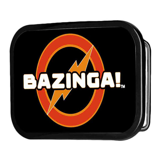 BAZINGA! Logo FCG Black - Chrome Rock Star Buckle Belt Buckles The Big Bang Theory   