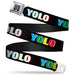 BD Wings Logo CLOSE-UP Full Color Black Silver Seatbelt Belt - YOLO Black/Multi Color Webbing Seatbelt Belts Buckle-Down   