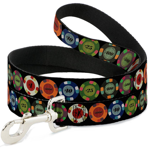 Dog Leash - Poker Chips 1 Dog Leashes Buckle-Down   