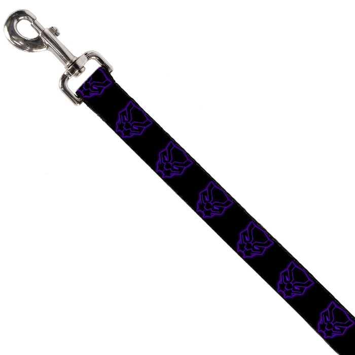 Dog Leash - Black Panther Avengers Icon Outline Black/Purple Dog Leashes Marvel Comics   