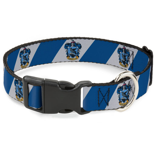 Plastic Clip Collar - RAVENCLAW Crest Diagonal Stripe Gray/Blue Plastic Clip Collars The Wizarding World of Harry Potter   
