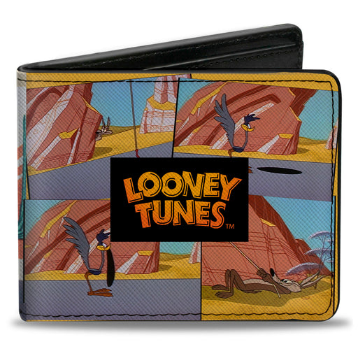 Bi-Fold Wallet - LOONEY TUNES Wile E. Coyote and Road Runner Scene Blocks Bi-Fold Wallets Looney Tunes   