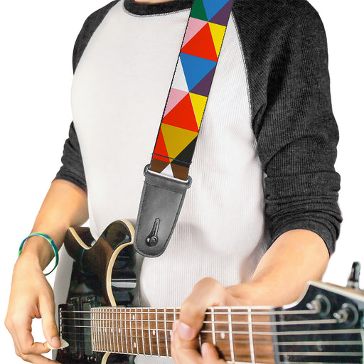 Guitar Strap - Geometric Triangle Blocks Multi Color Guitar Straps Buckle-Down   