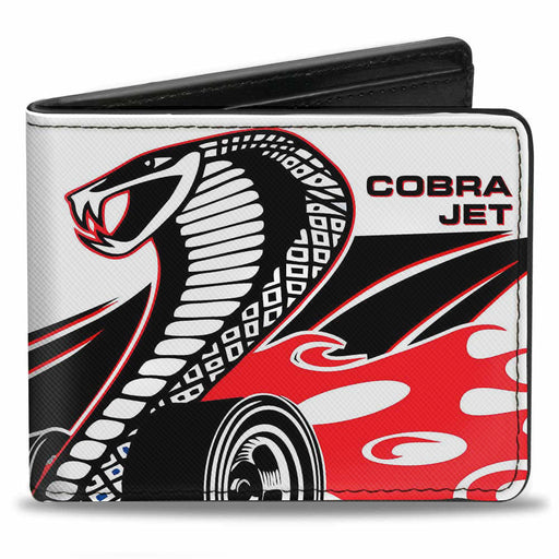 Bi-Fold Wallet - COBRA JET Flaming Cobra White Black Red Blue Bi-Fold Wallets Ford   