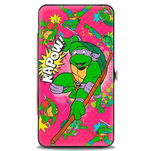 Hinged Wallet - KAPOW! Donatello Action Pose Scattered Turtle Action Poses Halftone Pinks Hinged Wallets Nickelodeon   