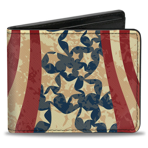Bi-Fold Wallet - Americana Diagonal Vintage Stars & Stripes2 Bi-Fold Wallets Buckle-Down   