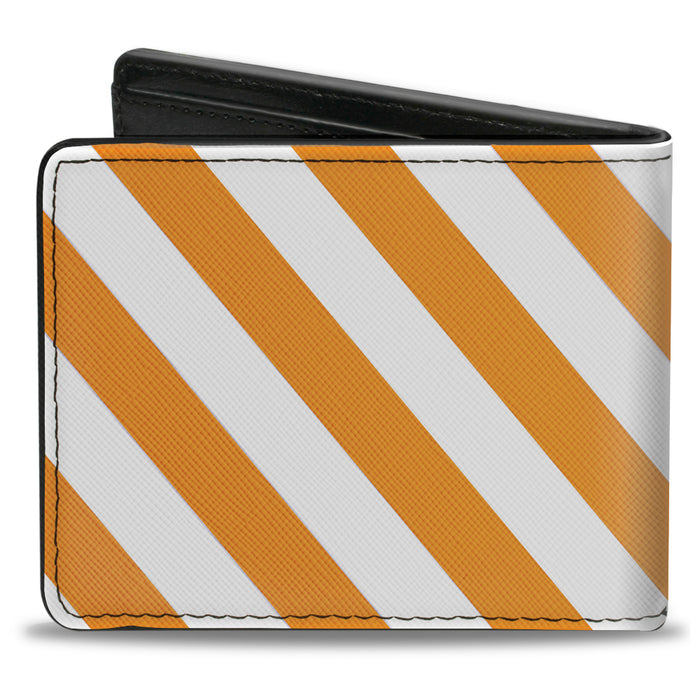 Bi-Fold Wallet - Diagonal Stripes2 White Orange Bi-Fold Wallets Buckle-Down   