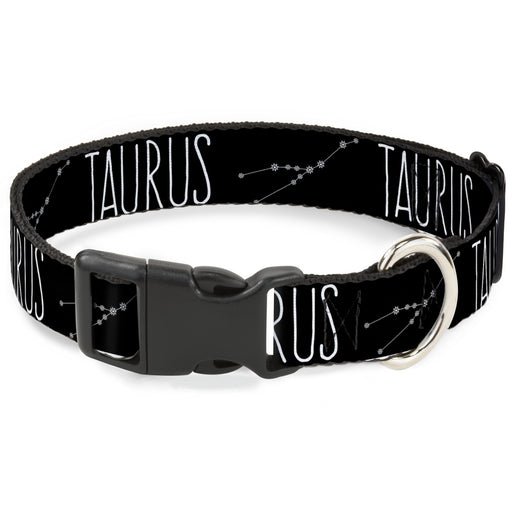 Plastic Clip Collar - Zodiac TAURUS/Constellation Black/White Plastic Clip Collars Buckle-Down   
