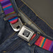 BD Wings Logo CLOSE-UP Full Color Black Silver Seatbelt Belt - Lines Reds/Purples Webbing Seatbelt Belts Buckle-Down   