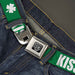 BD Wings Logo CLOSE-UP Full Color Black Silver Seatbelt Belt - St. Pat's KISS ME I'M DRUNK/Shamrock Green/White Webbing Seatbelt Belts Buckle-Down   