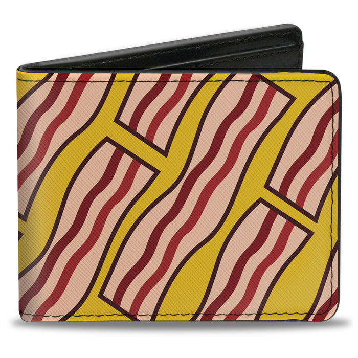 Bi-Fold Wallet - Bacon Cartoon Yellow Bi-Fold Wallets Buckle-Down   
