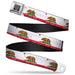 BD Wings Logo CLOSE-UP Full Color Black Silver Seatbelt Belt - CALIFORNIA Bear/Star/Crackle Stripe White/Gray/Red Webbing Seatbelt Belts Buckle-Down   