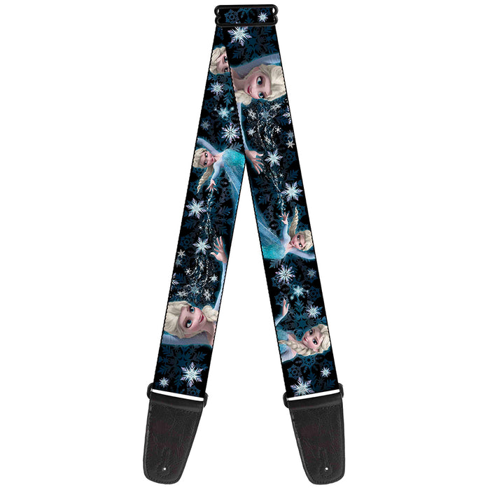 Guitar Strap - Elsa the Snow Queen Poses PERFECT AND POWERFUL Blues White Guitar Straps Disney   